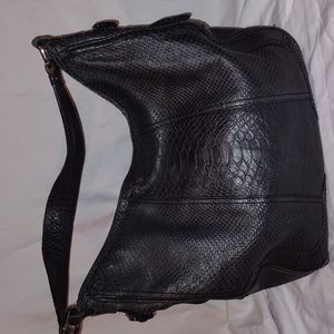 Antonio Melani black croc skin shoulder bag
